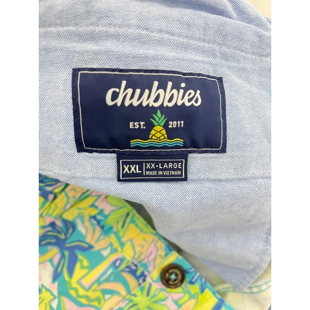Chubbies Shorts Mens XXL Multicolor Tropical Palm Tree‎ Fruit Print Stretch